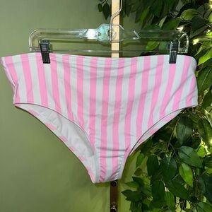 STONY CLOVER for Target Pink and white stripped bikini bottom, full coverage 1X